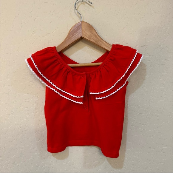 Janie and jack ruffle collar red top - Picture 4 of 5